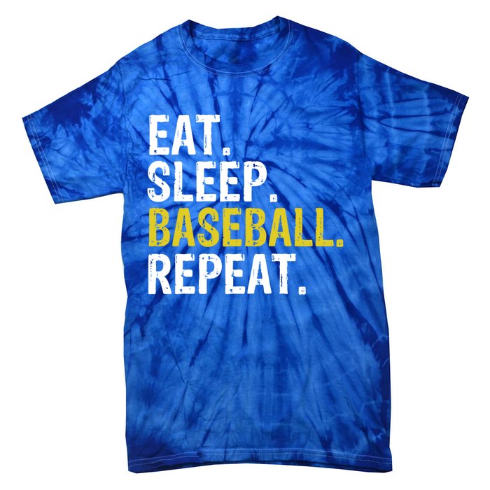 Eat Sleep Baseball Repeat Gift Cool Gift Tie-Dye T-Shirt