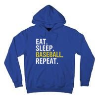 Eat Sleep Baseball Repeat Gift Cool Gift Tall Hoodie