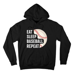 EAT SLEEP BASEBALL REPEAT Baseball Player Hoodie