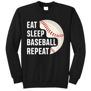 EAT SLEEP BASEBALL REPEAT Baseball Player Sweatshirt