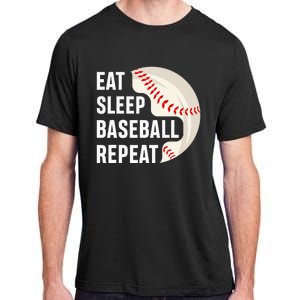 EAT SLEEP BASEBALL REPEAT Baseball Player Adult ChromaSoft Performance T-Shirt