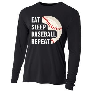 EAT SLEEP BASEBALL REPEAT Baseball Player Cooling Performance Long Sleeve Crew