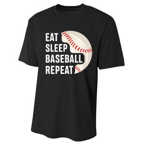 EAT SLEEP BASEBALL REPEAT Baseball Player Performance Sprint T-Shirt