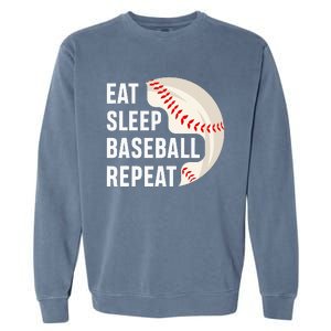 EAT SLEEP BASEBALL REPEAT Baseball Player Garment-Dyed Sweatshirt