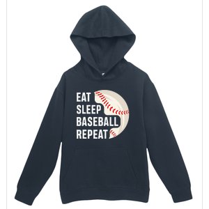 EAT SLEEP BASEBALL REPEAT Baseball Player Urban Pullover Hoodie