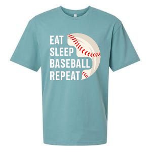 EAT SLEEP BASEBALL REPEAT Baseball Player Sueded Cloud Jersey T-Shirt