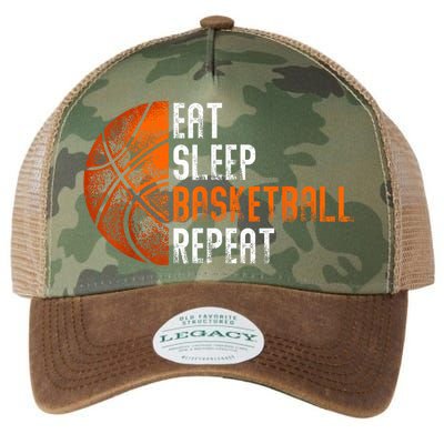 Eat Sleep Basketball Repeat Adults Basketball Legacy Tie Dye Trucker Hat