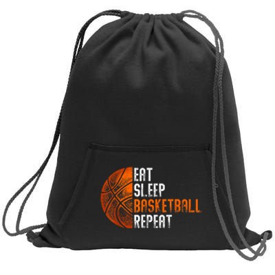 Eat Sleep Basketball Repeat Adults Basketball Sweatshirt Cinch Pack Bag