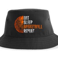 Eat Sleep Basketball Repeat Adults Basketball Sustainable Bucket Hat