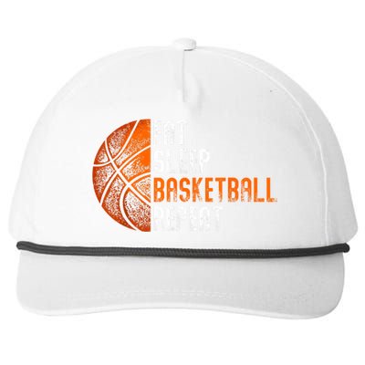 Eat Sleep Basketball Repeat Adults Basketball Snapback Five-Panel Rope Hat