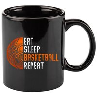 Eat Sleep Basketball Repeat Adults Basketball 11oz C Handle Ceramic Mug