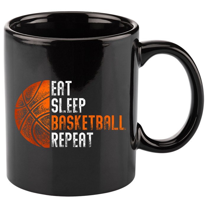 Eat Sleep Basketball Repeat Adults Basketball 11oz C Handle Ceramic Mug
