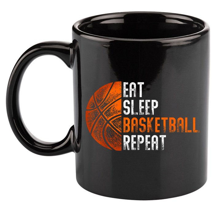 Eat Sleep Basketball Repeat Adults Basketball 11oz C Handle Ceramic Mug