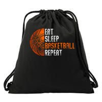 Eat Sleep Basketball Repeat Adults Basketball Drawstring Bag