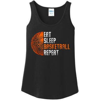 Eat Sleep Basketball Repeat Adults Basketball Ladies Essential Tank