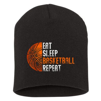 Eat Sleep Basketball Repeat Adults Basketball Short Acrylic Beanie