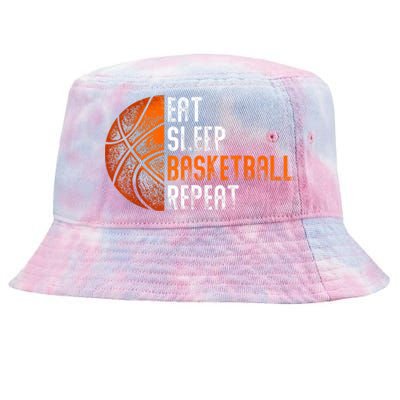 Eat Sleep Basketball Repeat Adults Basketball Tie-Dyed Bucket Hat