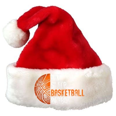 Eat Sleep Basketball Repeat Adults Basketball Premium Christmas Santa Hat