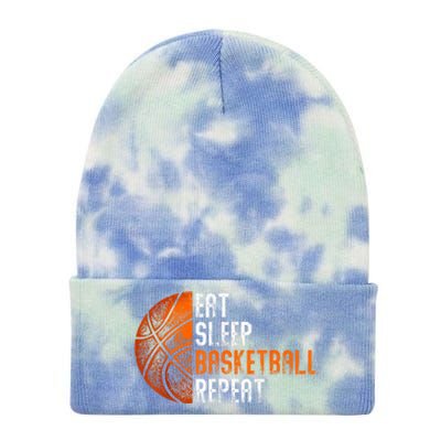 Eat Sleep Basketball Repeat Adults Basketball Tie Dye 12in Knit Beanie