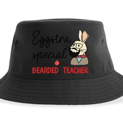 Eggstra Special Bearded Teacher Bunny Funny Easter Funny Gift Cute Gift Sustainable Bucket Hat