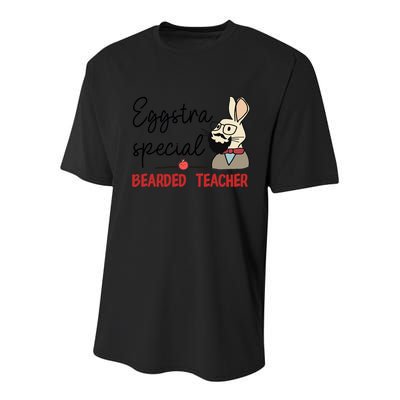 Eggstra Special Bearded Teacher Bunny Funny Easter Funny Gift Cute Gift Youth Performance Sprint T-Shirt