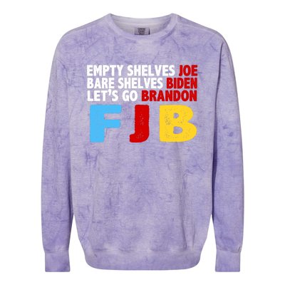 Empty Shelves Bare Shelves Let's Go Brandon Colorblast Crewneck Sweatshirt