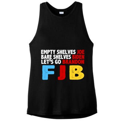 Empty Shelves Bare Shelves Let's Go Brandon Ladies PosiCharge Tri-Blend Wicking Tank