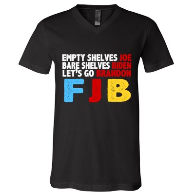 Empty Shelves Bare Shelves Let's Go Brandon V-Neck T-Shirt