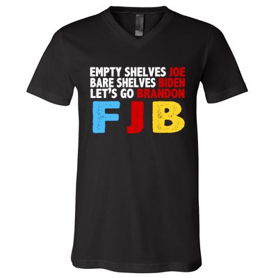 Empty Shelves Bare Shelves Let's Go Brandon V-Neck T-Shirt