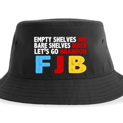 Empty Shelves Bare Shelves Let's Go Brandon Sustainable Bucket Hat