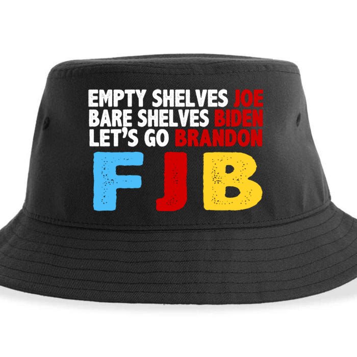 Empty Shelves Bare Shelves Let's Go Brandon Sustainable Bucket Hat