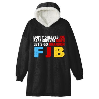Empty Shelves Bare Shelves Let's Go Brandon Hooded Wearable Blanket