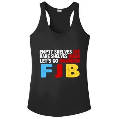 Empty Shelves Bare Shelves Let's Go Brandon Ladies PosiCharge Competitor Racerback Tank
