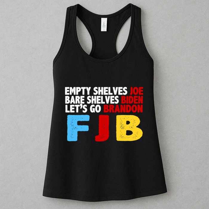 Empty Shelves Bare Shelves Let's Go Brandon Womens Tank Top