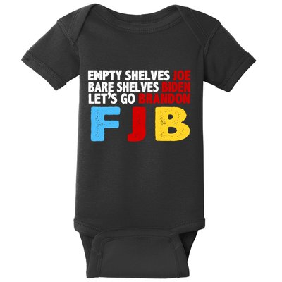 Empty Shelves Bare Shelves Let's Go Brandon Baby Bodysuit