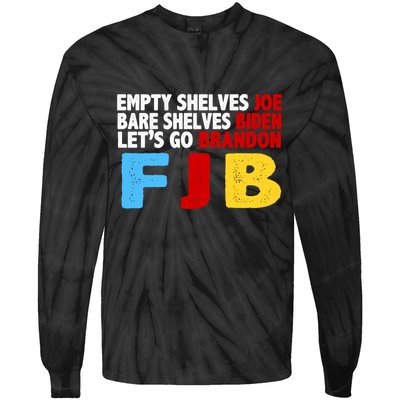 Empty Shelves Bare Shelves Let's Go Brandon Tie-Dye Long Sleeve Shirt