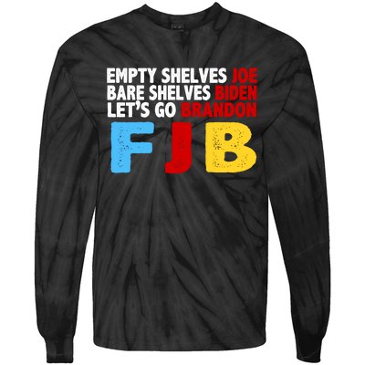 Empty Shelves Bare Shelves Let's Go Brandon Tie-Dye Long Sleeve Shirt