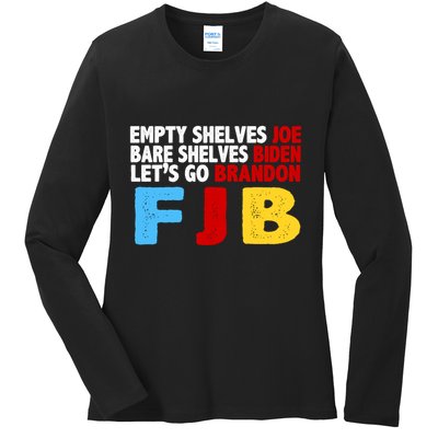 Empty Shelves Bare Shelves Let's Go Brandon Ladies Long Sleeve Shirt