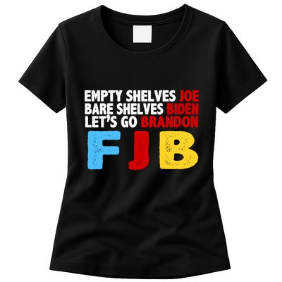 Empty Shelves Bare Shelves Let's Go Brandon Womens T-Shirt