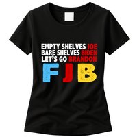 Empty Shelves Bare Shelves Let's Go Brandon Womens T-Shirt