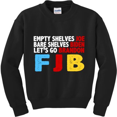 Empty Shelves Bare Shelves Let's Go Brandon Kids Sweatshirt