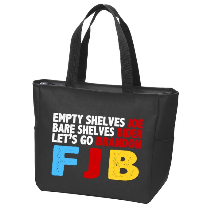Empty Shelves Bare Shelves Let's Go Brandon Zip Tote Bag