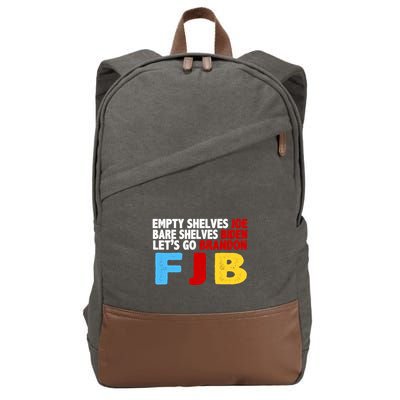 Empty Shelves Bare Shelves Let's Go Brandon Cotton Canvas Backpack