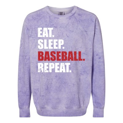 Eat Sleep Baseball Repeat Gift Colorblast Crewneck Sweatshirt