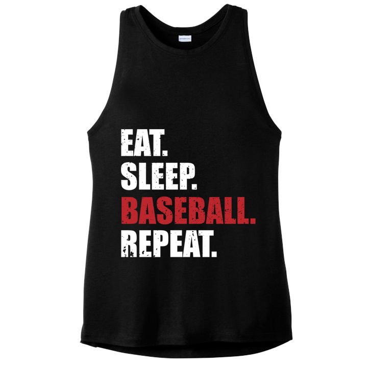 Eat Sleep Baseball Repeat Gift Ladies PosiCharge Tri-Blend Wicking Tank