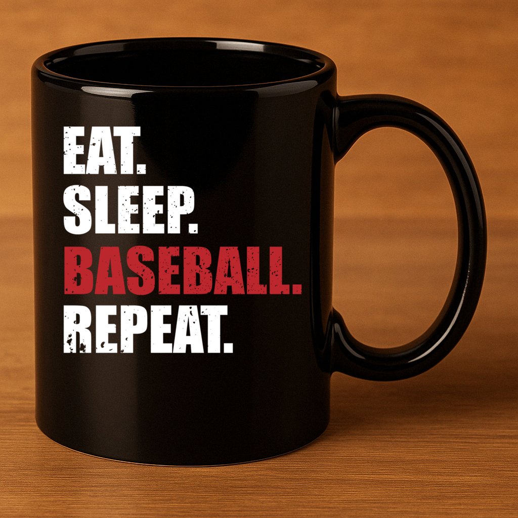 Eat Sleep Baseball Repeat Gift 11oz C Handle Ceramic Mug