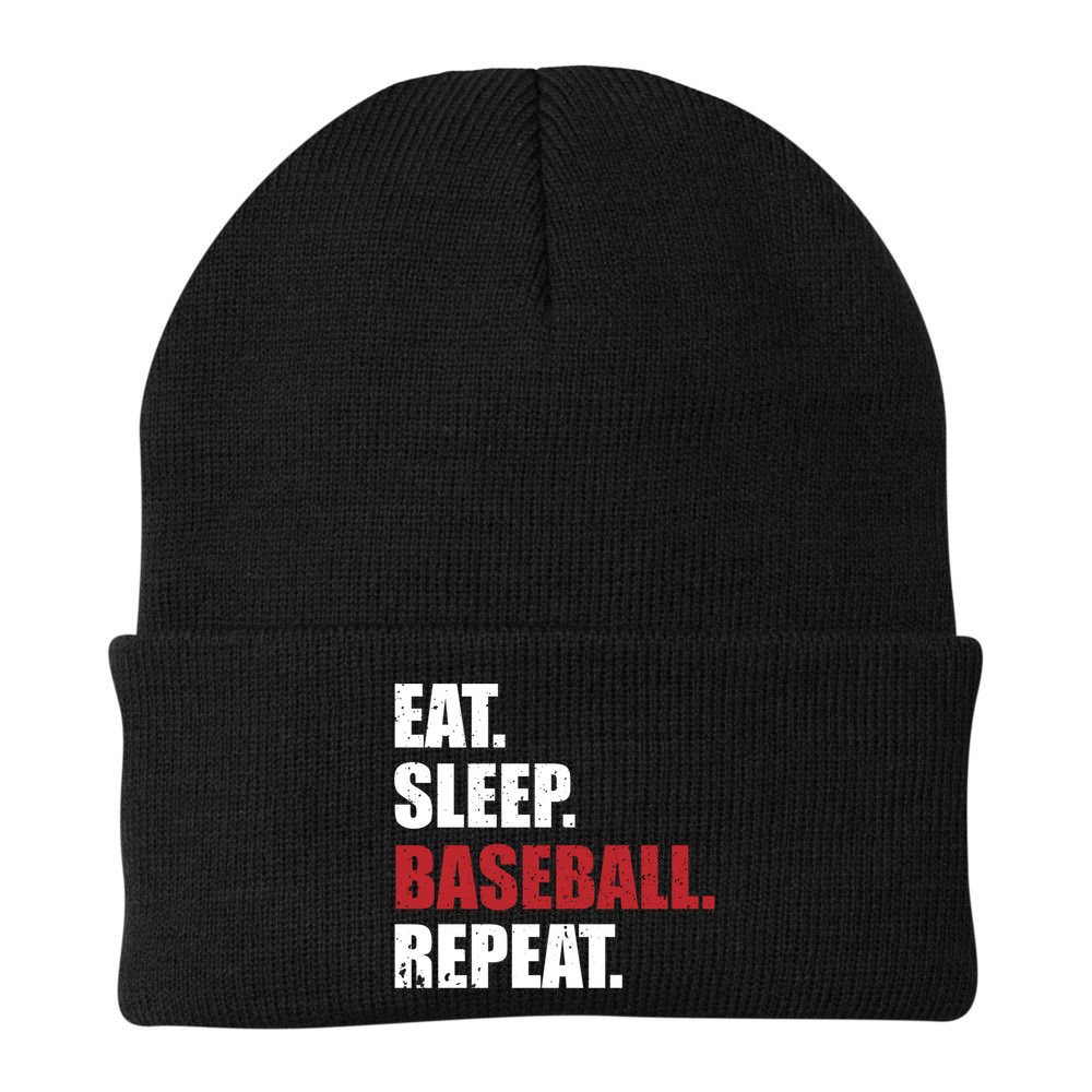 Eat Sleep Baseball Repeat Gift Beanie