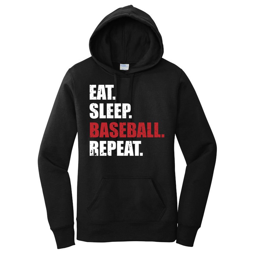 Eat Sleep Baseball Repeat Gift Women's Pullover Hoodie