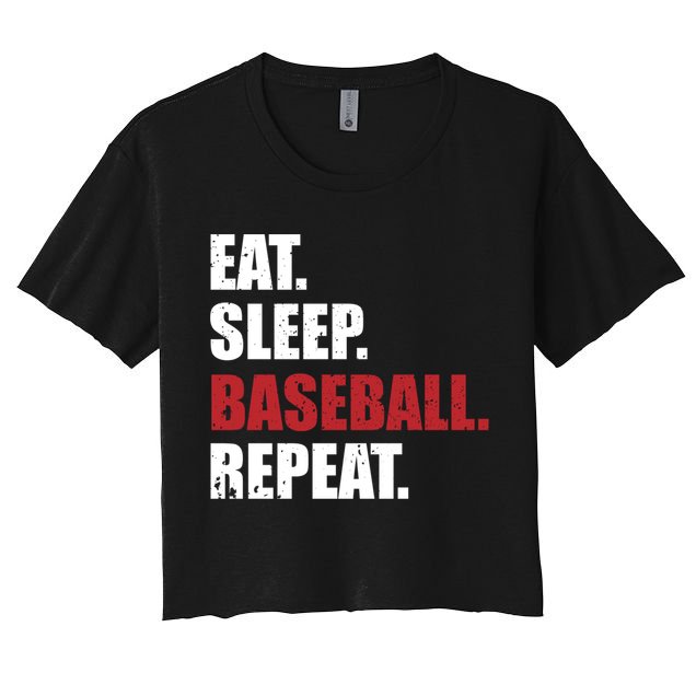 Eat Sleep Baseball Repeat Gift Crop Top