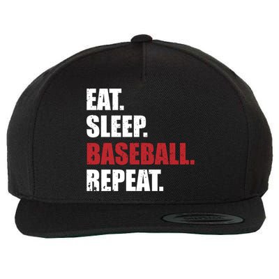 Eat Sleep Baseball Repeat Gift Wool Snapback Cap